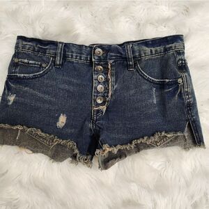 Free People denim button-fly shorty shorts‎ SZ 25
